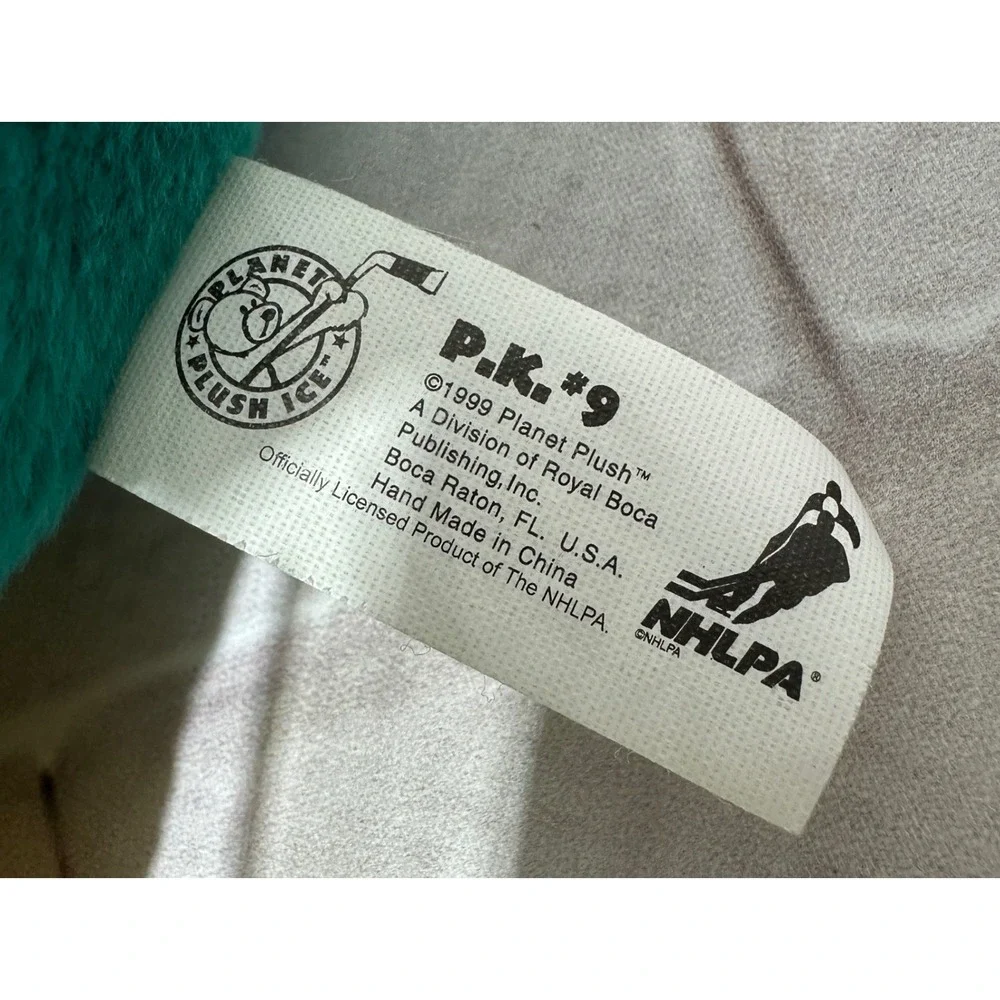 Planet Plush Ice PK 9‎ Green Duck Plush Stuffed Animal 1999 NHLPA